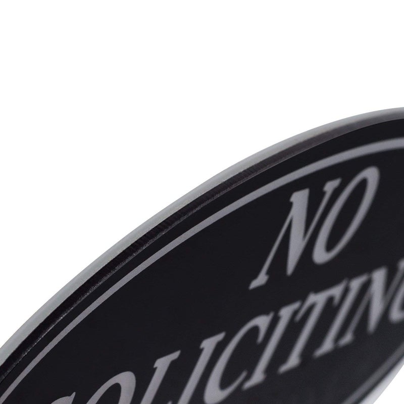 Kichwit No Soliciting Sign with Magnets, Black, 2.8â€ x 7â€, Keeps Unwanted Visitors Away, No Deforming, Residue Free Adhesive Included - Image 2